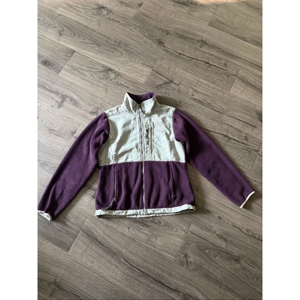 The North Face Polartec Zipper Jacket Sweatshirt Coat purple and gray Small